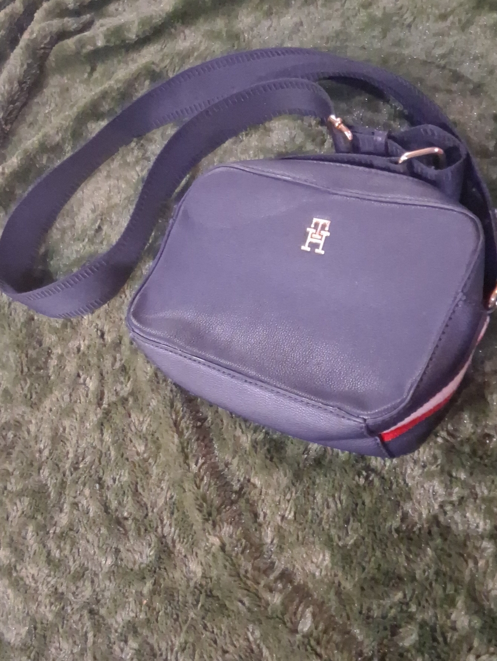 Tommy Hilfiger Navy Crossbody with Gold TH Emblem
